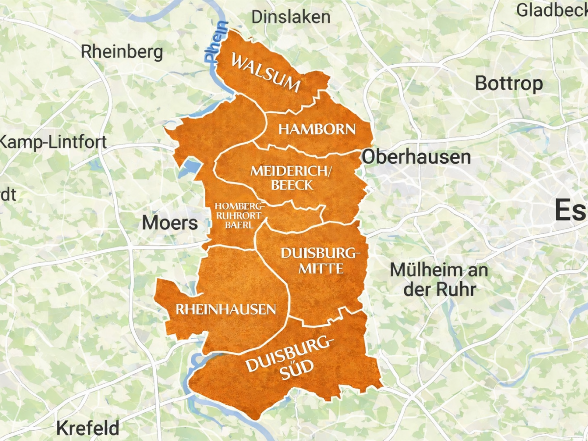 Duisburg mit Bezirken und Umgebung (2)